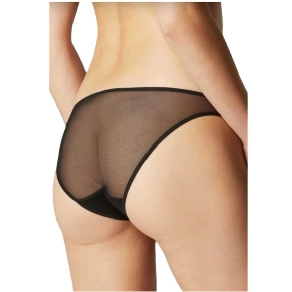 NWT SIMONE PERELE Cassie Embroidered Sheer Bikini Panties Navy Purple Size L - Picture 2 of 16